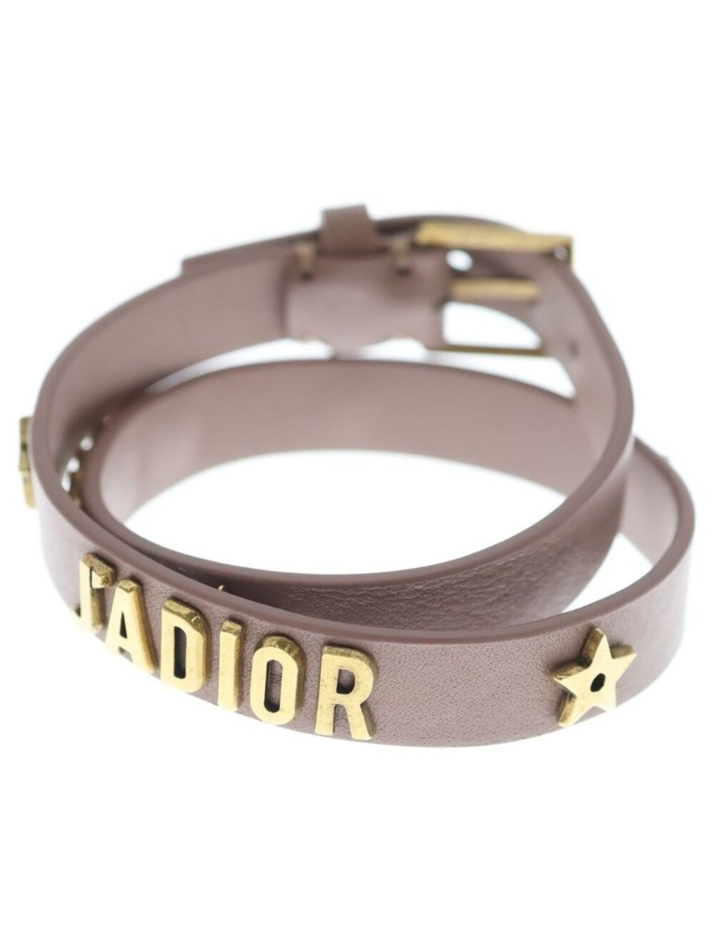 Dior Monsieur Leather Logo Bracelet Pink Gold